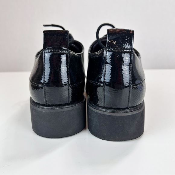 Franco Sarto Carey Oxfords Womens Size 8.5 Faux Patent Leather Chunky Lace-up - Picture 4 of 9